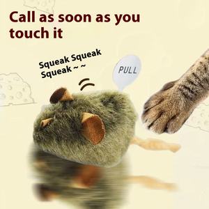 Juguetes interactivos para mascotas resistentes a los arañazos al por mayor, simulación de peluche novedosa, ratón pequeño con función chirriante para gatos - Product Image 2