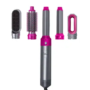 Tóc Styler 5 Trong 1 Hot Air Bàn Chải Thiết Lập Tự Động Tóc Curling Wand Mới Đến Máy Sấy Thổi Bàn Chải