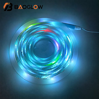 Bandes lumineuses intelligentes COB modernes IP67 5V 18LED 10mm PCB, contrôlables à distance, multicolores, pour la décoration de Noël, du Nouvel An, de la maison et du jardin