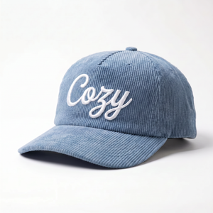 Casquette Snapback en Corduroy Personnalisée OEM, Non Structurée, 5 Panneaux, Logo Brodé 3D - Product Image 2
