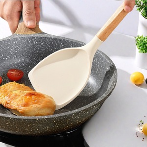 Silicone Spatula And Ladle Set 11 Pieces Heat Resistant Non Stick Kitchen Cooking Tools With Beechwood Handle Nordic Style - Product Image 3