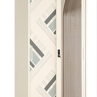 Armoire de chambre à coucher moderne et durable avec porte coulissante en acier à rayures grises imprimées