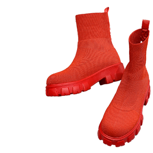 Botines de Punto Casuales de Moda 2026 para Mujer, Diseño de Calcetín con Parte Superior Sólida, Cierre Deslizante, Suela de Goma, Tallas 35-43 para Otoño/Verano - Product Image 1