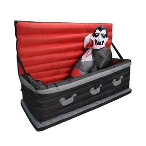 Hot Koop Promotionele Goedkope Verlichting Halloween Opblaasbare Vampire Coffin Voor Yard Outdoor Decor