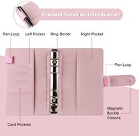 Classeur de Budget en cuir Pu A5, enveloppe, organisateur d'économie d'argent, Pllanner carnet de notes, classeur de Budget, papeterie avec enveloppes