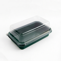 Transparante PET plastic rechthoekige doos met wegwerpdeksel, te gebruiken als opbergdoos voor taarten, gebak en snacks