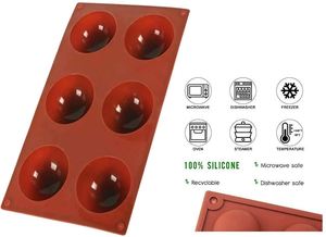 Lot de 2 moules en silicone sphériques à 6 cavités, antiadhésifs, pour chocolats ronds, pour la pâtisserie et les desserts - Product Image 6