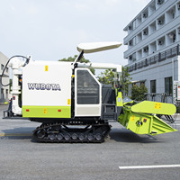 Moissonneuse-batteuse à alimentation complète Wubota 100 CV à axe vertical avec rouleaux de battage à dents en pointe pour le riz