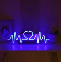 Lumière néon ECG personnalisable disponible dans toutes les couleurs sur mesure, étanche IP65, multi-contrôle pour la décoration dans les hôpitaux et les lieux publics