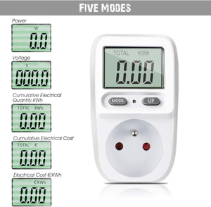 MITE Ổ Cắm Điện Thông Minh Kiểu Pháp Đồng Hồ Đo Chi Phí Năng Lượng Bộ Điều Khiển Tiêu Thụ Điện Với Màn Hình LCD Công Suất Tối Đa Kỹ Thuật Số 3680W - Product Image 3