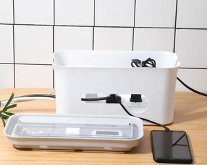 Power Cord Cable <b>Charger</b> Socket Storage Box Power Line Storage Organizer Box Under Desk Plastic Cable Box Organizer - Product Image 3