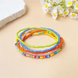 <span class=keywords><strong>Tobilleras</strong></span> Boho Elásticas con Cuentas Miyuki para Mujer, Hechas a Mano, Coloridas, con Cuentas de Arroz, Ajustables, para Playa, Verano, Accesorios de Joyería - Product Image 4