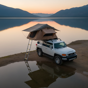 Tente de toit moderne en alliage d'aluminium léger, prix d'usine, pour <span class=keywords><strong>4</strong></span> <span class=keywords><strong>personnes</strong></span>, coque rigide, imperméable, pliable, camping quatre saisons, pour voiture - Product Image 5