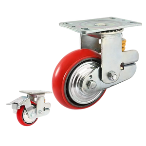 Rodízios Rígidos de Boa Qualidade com Trava, Rodas de PU com Mola de Alta Resistência e Amortecimento de Choque, Rodízios de 4, 5, 6 e 8 Polegadas - Product Image 1