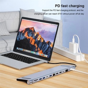 Hub USB Tipo C 12 en 1 con 2 Puertos HDTV, Adaptador Multipuerto, Estación de Acoplamiento, USB 3.0, 4K HDTV, RJ45, SD/TF, VGA, PD para Laptop, MacBook, <span class=keywords><strong>iPad</strong></span> - Product Image 4