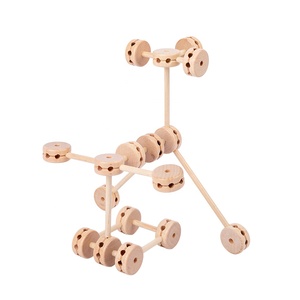 Set <span class=keywords><strong>di</strong></span> 60 Blocchi <span class=keywords><strong>di</strong></span> Costruzione in <span class=keywords><strong>Legno</strong></span> Creativi, Gioco <span class=keywords><strong>di</strong></span> Assemblaggio Fai-da-Te con Giunti e Bastoncini per Bambini - Product Image 1