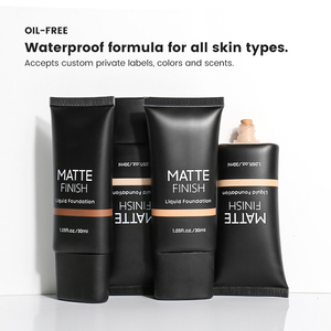 Base de maquillaje líquida facial con logotipo personalizado, crema resistente al agua, mate, vegana, cobertura completa las 24 horas, base de maquillaje de alta calidad - Product Image 5