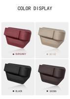 Organisateur de siège de voiture en PU, console multifonctionnelle, remplisseur de crevasses, boîte de rangement latérale avec porte-gobelet, poche de rangement intérieure pour voiture