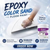 Peinture de sol en sable coloré époxy décorative pour intérieur, matériau de revêtement de sol sans joint facile à nettoyer