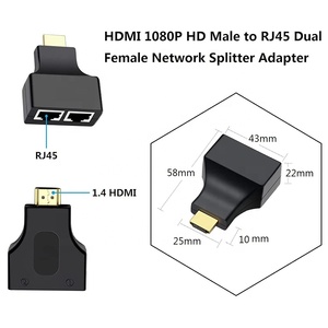 Extensor <span class=keywords><strong>HDMI</strong></span> Dual RJ45 <span class=keywords><strong>Cat</strong></span> 5e 6, 30 M, convertidor de puertos de red Lan RJ45 Dual, 30 metros - Product Image 2