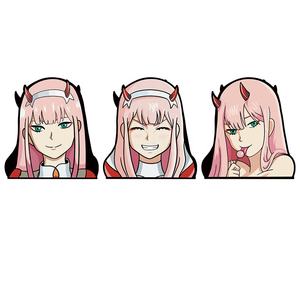 Zero Two DARLING In The FRANXX 3D Motion Car Stickers 3D Lenticular Impresión Pegatina Personaje Impermeable Anime Decoración - Product Image 1