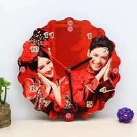 Cadre photo horloge murale/de table en MDF pour sublimation, impression par transfert thermique 6 couleurs pour cadeaux de mariage et décoration intérieure
