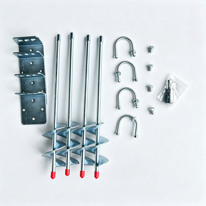 Ancoraggio a <span class=keywords><strong>vite</strong></span> a terra in metallo a <span class=keywords><strong>L</strong></span> con lama a spirale, zincato per impieghi gravosi, per serre, trampolini e recinzioni - Product Image 4