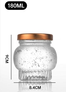 Mini pot en verre avec couvercle en métal pour pudding, yaourt, <span class=keywords><strong>caviar</strong></span>, <span class=keywords><strong>vanille</strong></span>, gelée, confiture, épices au miel, vaisselle, 50ml, 75ml, 100ml, 180ml, 360ml - Product Image 4