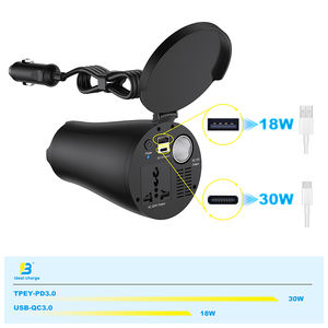 150W 12V 220V QC3.0 PD3.0Usb充電ポートカップホルダーカーパワーインバーター、ラップトップコンピューター用シガレットライターソケット付き - Product Image 5