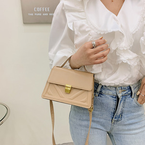 กระเป๋าแฟชั่นใบเล็กสำหรับผู้หญิงรุ่นใหม่มาแรงสไตล์เกาหลีเรียบง่ายปักลายเส้นกระเป๋าสะพายข้างสำหรับสุภาพสตรี - Product Image 5