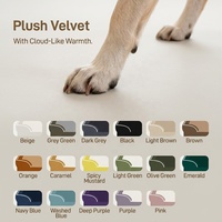Grand lit orthopédique pour chien, imperméable, en velours sculpté, avec mousse alvéolée, canapé-lit pour animaux de compagnie, design moderne, emballage carton, base antidérapante