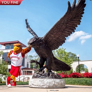 Escultura de <span class=keywords><strong>Animal</strong></span> de Latón para Jardín Grande, Estatua de Águila de Bronce para Exteriores - Product Image 1