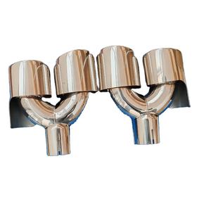Embout d'échappement chromé poli de 4 pouces en forme de Y, poisson <span class=keywords><strong>volant</strong></span>, bord roulé, acier inoxydable, embout de silencieux double pour voiture - Product Image 6