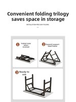 Bureau d'ordinateur pliable en métal avec surface en panneau de densité extra-épais à double croisillonnage pour bureau à domicile, petite chambre - Bureau simple