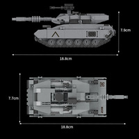 Tanque de guerra mundial PANDAS, modelo militar DIY, tanque del ejército, juego de soldado, juego de artillería, vehículo blindado, bloque de construcción hecho de plástico