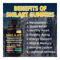 Complément alimentaire OEM 8-en-1 Shilajit Ashwagandha |   15 250 mg de Rhodiola Ginseng Adaptogènes Extra Forts, 60 Capsules Molles pour Adultes