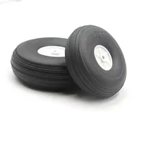 2 roues élastiques de 1 à 5 pouces en caoutchouc PU EVA Nylon de qualité pour modèles d'avions RC à voilure fixe, moulées par injection, pour bricolage