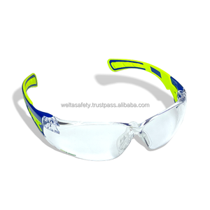 Lunettes de sécurité de style sportif à demi-cadre avec logo personnalisé, certifiées CE WELTA, conformes à la norme ANSI Z87.1, anti-buée/anti-rayures, avec lentilles en polycarbonate - Product Image 3