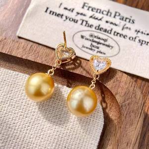 22647 Clous d'oreille en argent S925, accessoires de perles DIY avec support creux, clous d'oreille en forme de cœur et perles rondes de 9 à 13 mm, boucles d'oreilles pendantes tendance - Product Image 2