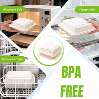 Contenitori Clamshell MFPP Neri e Bianchi da 6, 8, 9 Pollici per Uso Intensivo, Direttamente dalla Fabbrica, Scatole da Asporto Personalizzabili con Logo OEM, Scatole per Cibo da Asporto all'Ingrosso