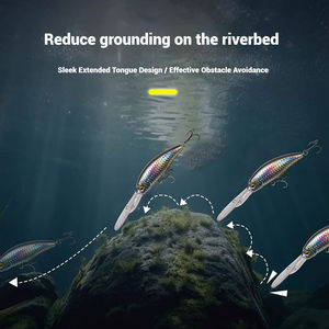 Leurre méné porte-jarretelles 16g 75mm avec longue lèvre de plongée appât de poisson Mandarin pour eau douce - Product Image 2