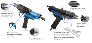Pistola Neumática Tipo C para Anillos de Cerdo y Grapadora de Aire Azul de Grado Industrial y Bricolaje para Sujeción y Agrupación - Product Image 3
