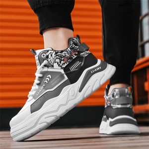 Bottes de travail montantes à lacets pour hommes, nouvelle collection hiver, style décontracté, sport, course, polyvalentes, résistantes à l'usure, à semelle épaisse, rehaussantes - Product Image 4