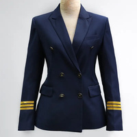 Costumes d'affaires de ligne aérienne pour hommes et femmes, veste, chemise, pantalon, simple, double boutonnage, ensembles de 3 pièces, uniformes de pilote