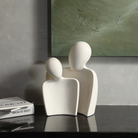 Couple en céramique moderne ornements salon personnage créatif sculpture TV armoire à vin porche décoration cadeau de mariage