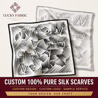 Écharpe Carrée Premium 100% Soie de Mûrier 65x65cm Froissée à Ourlet Roulotté à la Main Motif Botanique pour Femme – Prête à l'Exportation (Fabricant)
