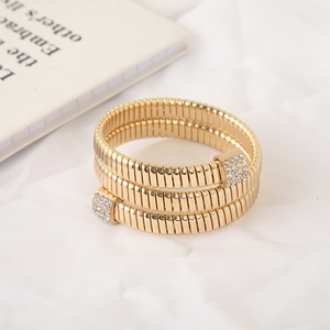Nouvel ensemble collier ras-du-cou et bracelet <span class=keywords><strong>Eden</strong></span> Bouquet en alliage plaqué or 18 carats, anti-ternissement, avec zircon, style gypsy, idéal pour le bureau, les occasions professionnelles ou les mariages - Product Image 4