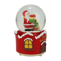 Ornement de Noël personnalisé, boule à neige avec lumières, musique, ballons d'eau, résine, artisanat, cadeau de Noël, conception artificielle