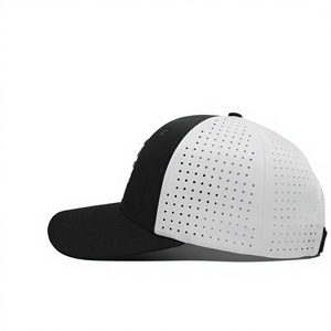 Gorra de Béisbol Deportiva Blanca de 6 Paneles con Malla Perforada Cortada a Láser, Ajustable y Bordada, para Uso Diario en Todas las Estaciones - Product Image 4