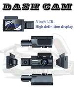 Dash Cam 3 Kanal 1080p HD Kamera Depan Belakang dan Dalam Mobil Perekam Video DVR Kotak Hitam Rekaman Mengemudi untuk Mobil